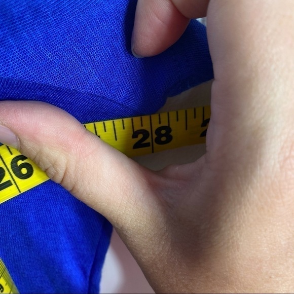 Lane Bryant Mock Neck Blue Short Sleeve Top NWT 26 28 Modal Blouse Shirt - Picture 5 of 7